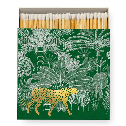 Green Cheetah in Jungle | Square - Safety Matches